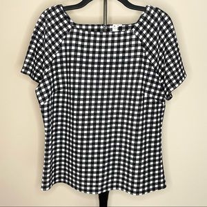 Jules and Leopoldo Black and White Gingham Blouse